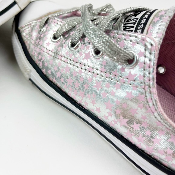 Converse All Stars Pink Metallic Stars Size 2 - Picture 5 of 11